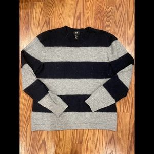 Navy and Gray Crew Neck Sweater